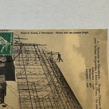 Vintage Zeppelin Airship Dirigible Postcard Post Card French Le Clement Bayard