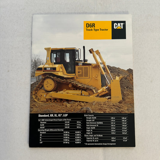 Caterpillar Cat D6R Track Type Tractor Construction Equipment Brochure Catalog
