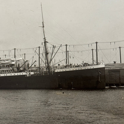 Vintage Ship Boat Press Photo Photograph Print SS Hamburg America Line 1914