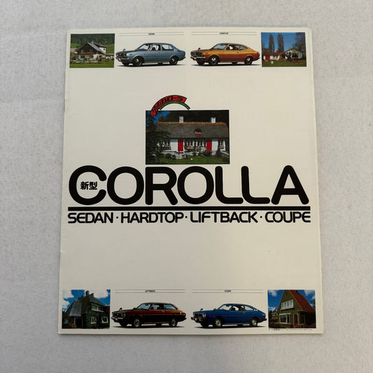 Vintage Toyota Corolla Car Sales Brochure Catalog Liftback Coupe Japanese JDM