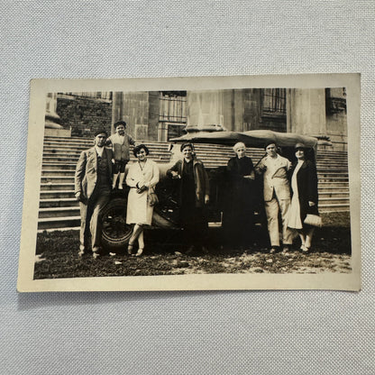 Vintage Postcard Real Photo Postcard RPPC People with Car Automobile Italian