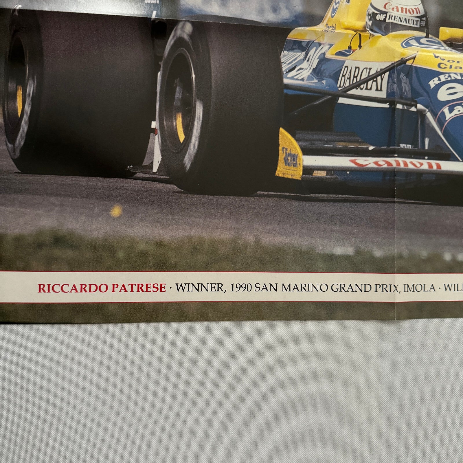 Ricardo Patrese Williams Renault FW13B F1 Formula One Car Racing Poster Champion
