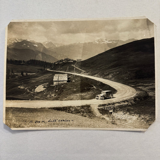 Vintage Car Automobile On Mountain Road Photo Photograph Print Italian Italy