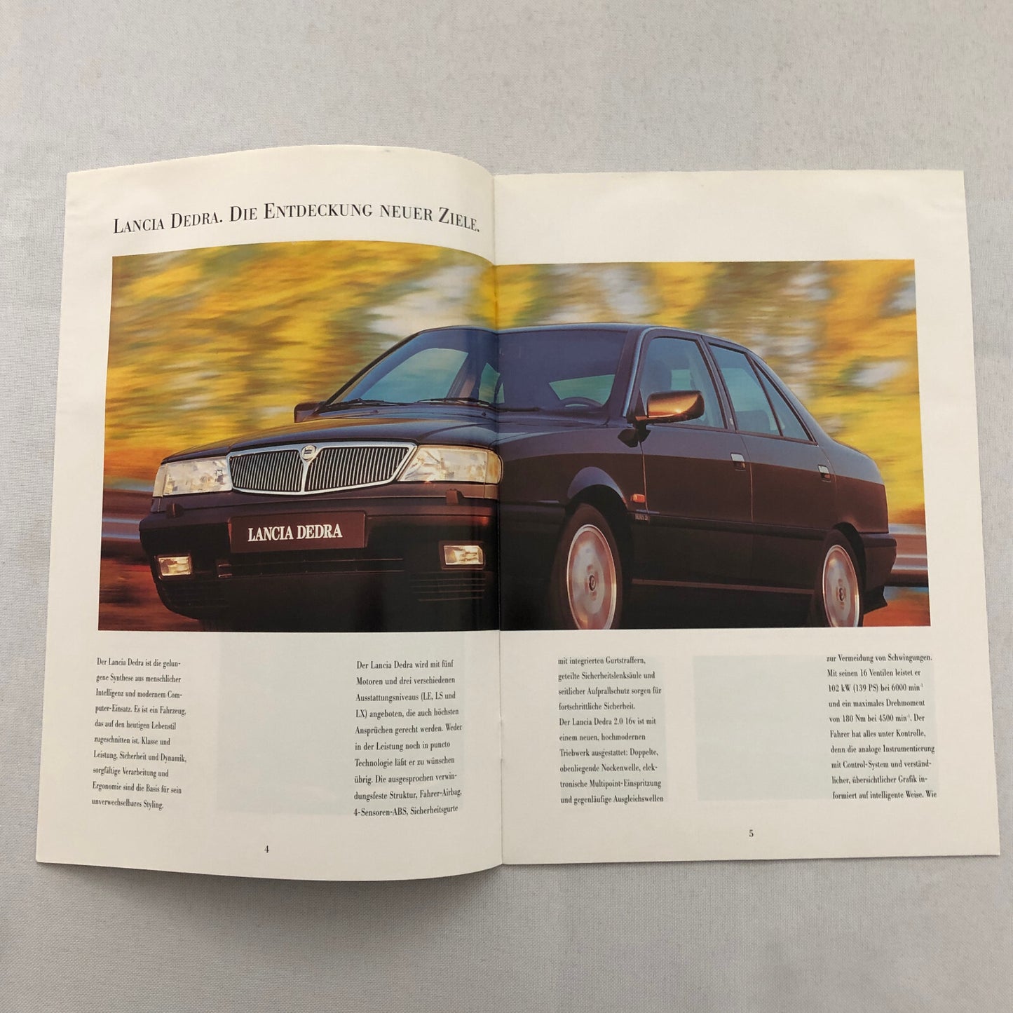 Lancia Dedra Car Sales Brochure Catalog Dedra German Text