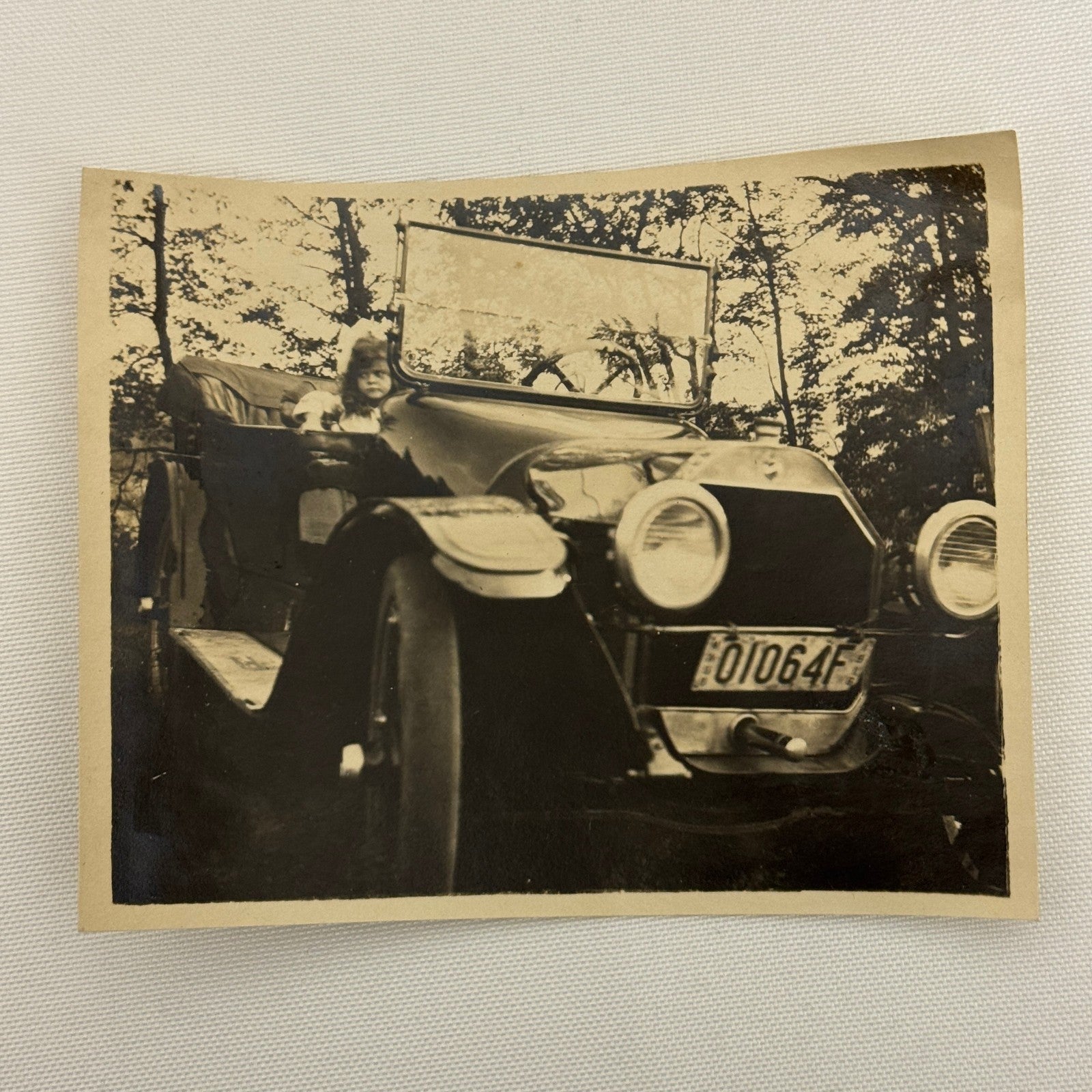 Vintage Automobile Photo Photograph Print Snapshot Antique Car Child Girl