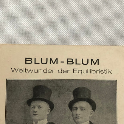 Circus Balancing Act Equilibristic Blum and Blum German Postcard Post Card