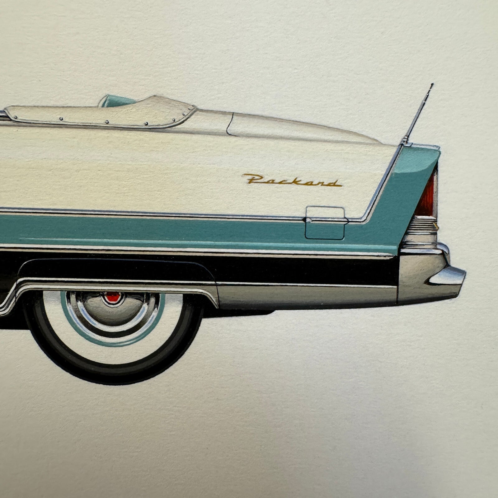 1955 Packard Caribbean Convertible Car Illustration Art Drawing Hand Drawn