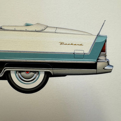 1955 Packard Caribbean Convertible Car Illustration Art Drawing Hand Drawn