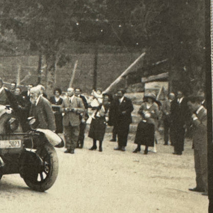 Vintage Real Photo Postcard Post Card RPPC People with Early Car Automobile