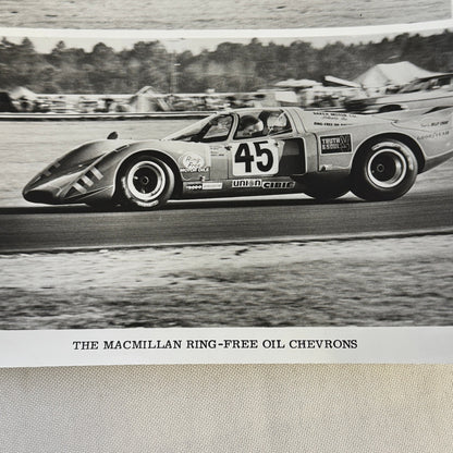 Vintage Racing Photo Photograph Chevron Cars MacMillan Motor Oil