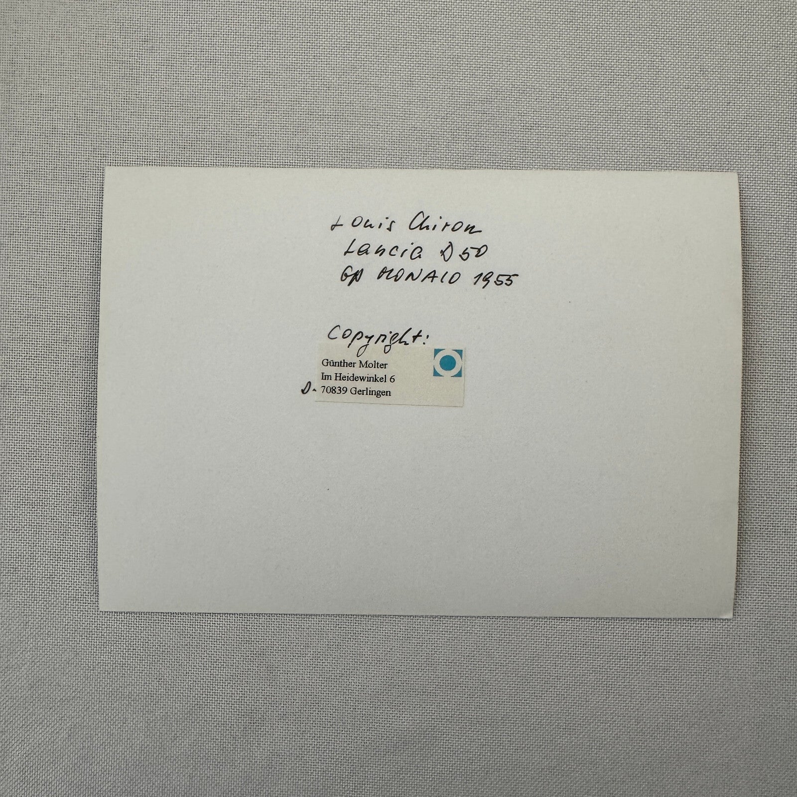 Louis Chiron Lancia D250 1955 Monaco Grand Prix Racing Photo Photograph Modern