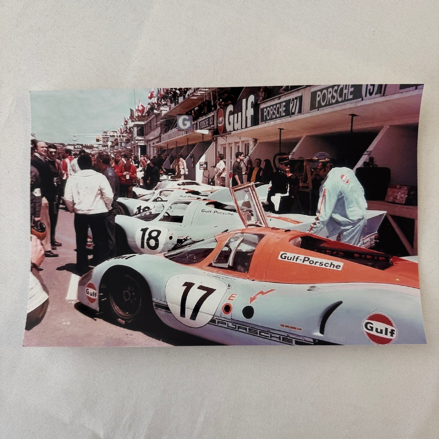 1971 LeMans Racing Photo Photograph Gulf Racing Porsche 917 Photo MODERN PRINT