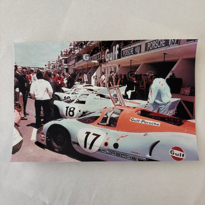 1971 LeMans Racing Photo Photograph Gulf Racing Porsche 917 Photo MODERN PRINT