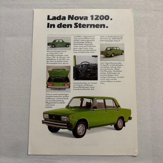 Lada Nova 1200 Car Sales Brochure Catalog Advertising Vintage German Text