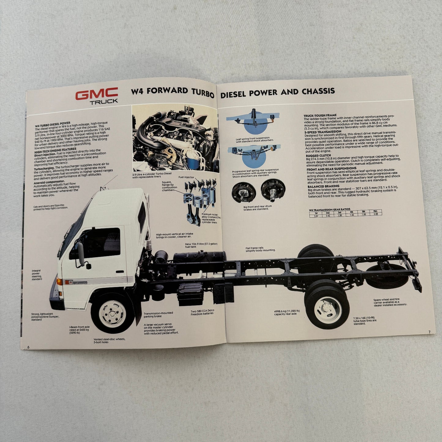GMC Truck Sales Brochure Catalog W4 W7 W7HV 1987 1988 Vintage
