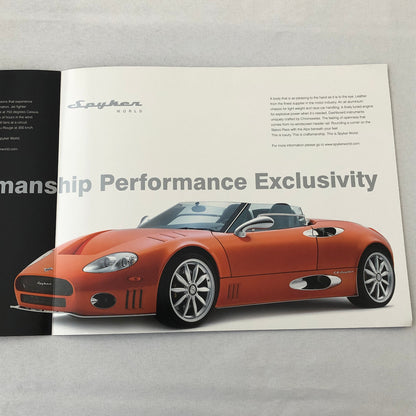 Spyker Car Sales Brochure Catalog C8 Spyder C8 Laviolette C12 Zagato F8 VII +