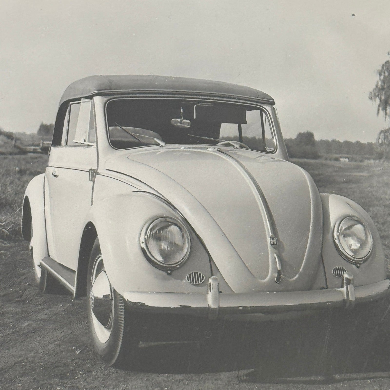 Vintage Volkswagen Beetle Convertible Photo Photograph Print