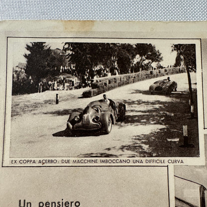 Vintage Italian Postcard Post Card Coppa Acerbo Racing Race Car 1951 Postmark