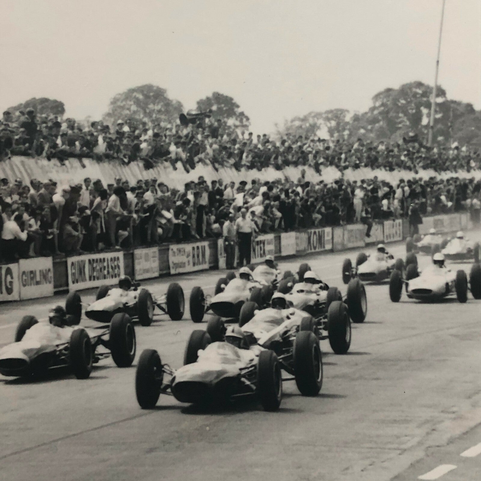 Vintage Grand Prix Car Racing Photo Photograph - Dan Gurney + Bernard Cahier 