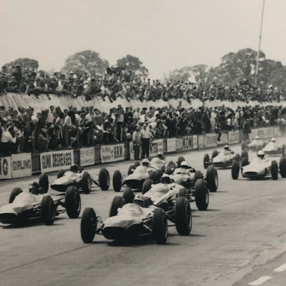 Vintage Grand Prix Car Racing Photo Photograph - Dan Gurney + Bernard Cahier 