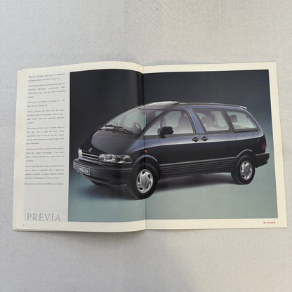 1990 Toyota Corolla 4WD Estate Previa Van Landcruiser Sales Brochure Catalog UK
