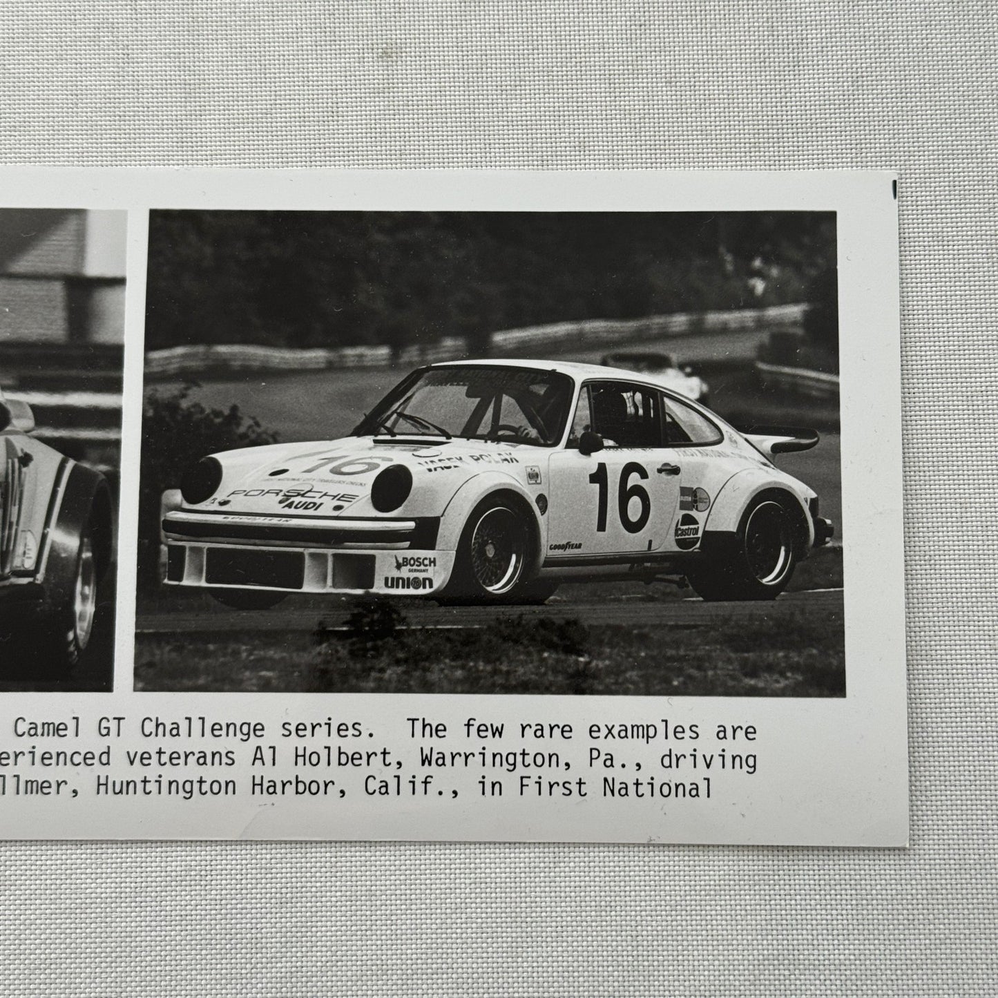 Vintage Porsche Turbo Racing Photo Photograph Camel GT Challenge George Follmer