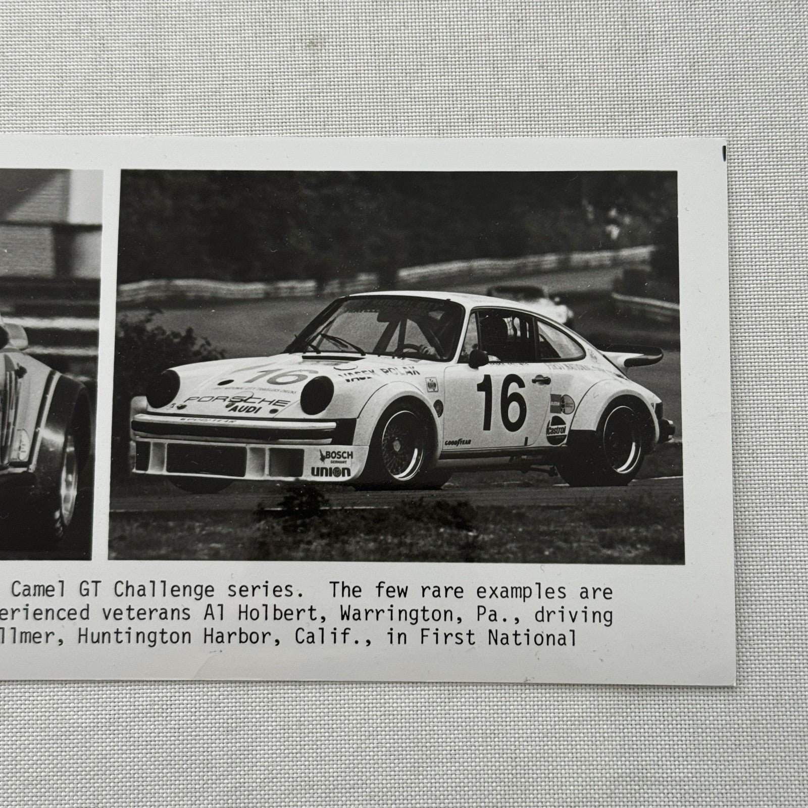 Vintage Porsche Turbo Racing Photo Photograph Camel GT Challenge George Follmer