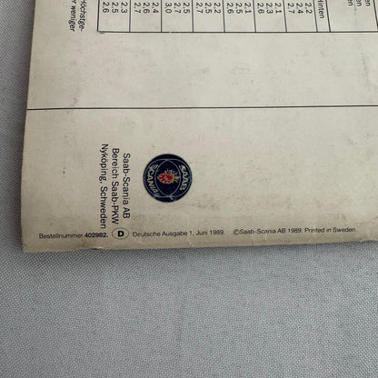 1990 Saab 900 Owners Manual Instruction Guide Book Saab SPG Turbo GERMAN