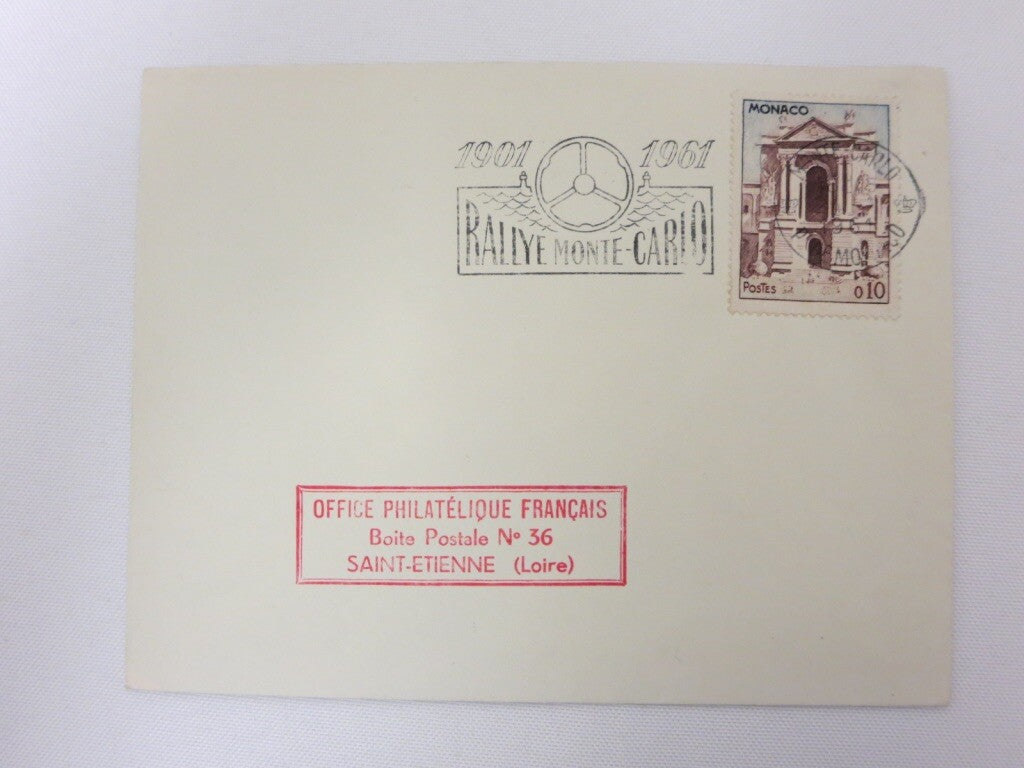 1961 Rallye Monte Carlo Stamp Cover Commemorative Envelope Original