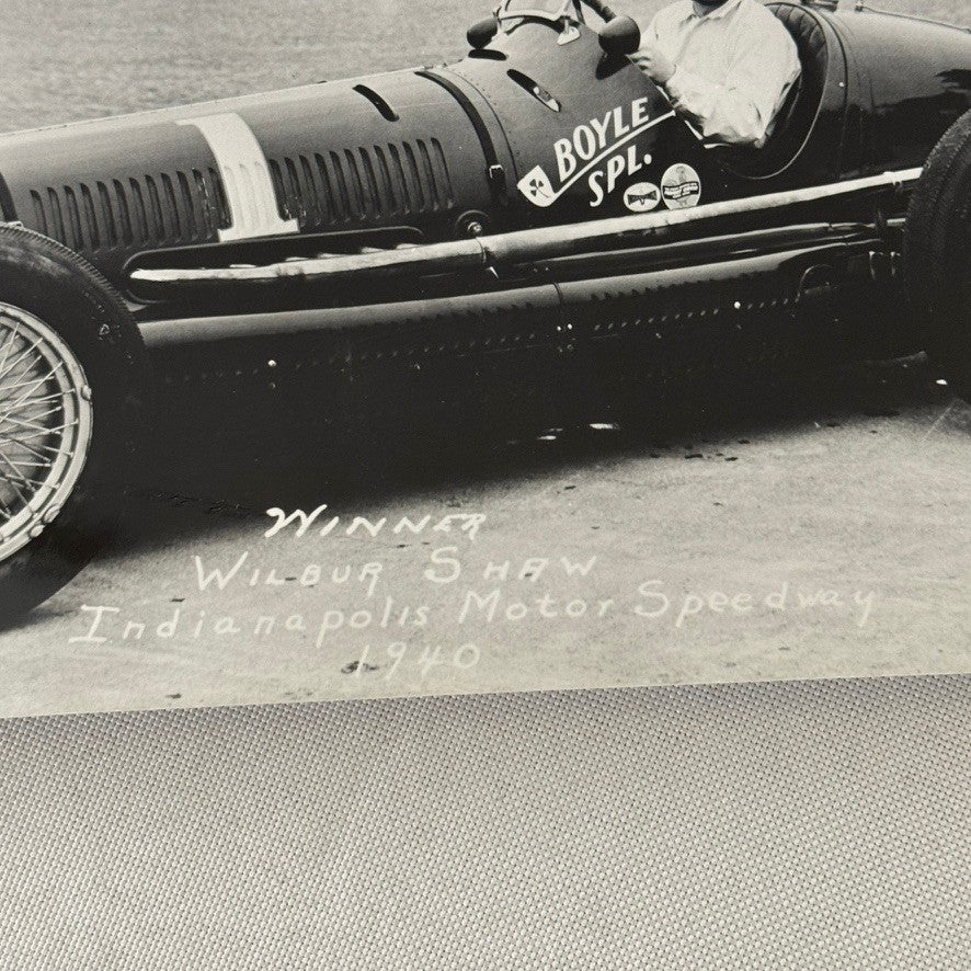 Vintage Racing Photo Wilbur Shaw Indy Indianapolis Motor Speedway 1940 Modern