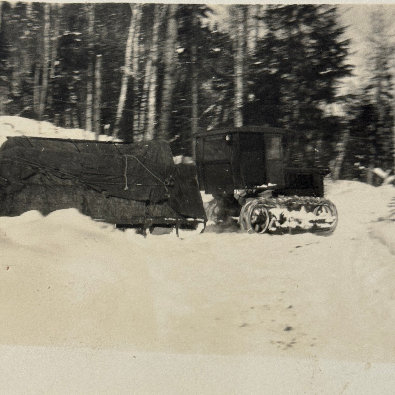 Vintage Snowmobile Snow Mobile Real Photo Postcard RPPC Photograph