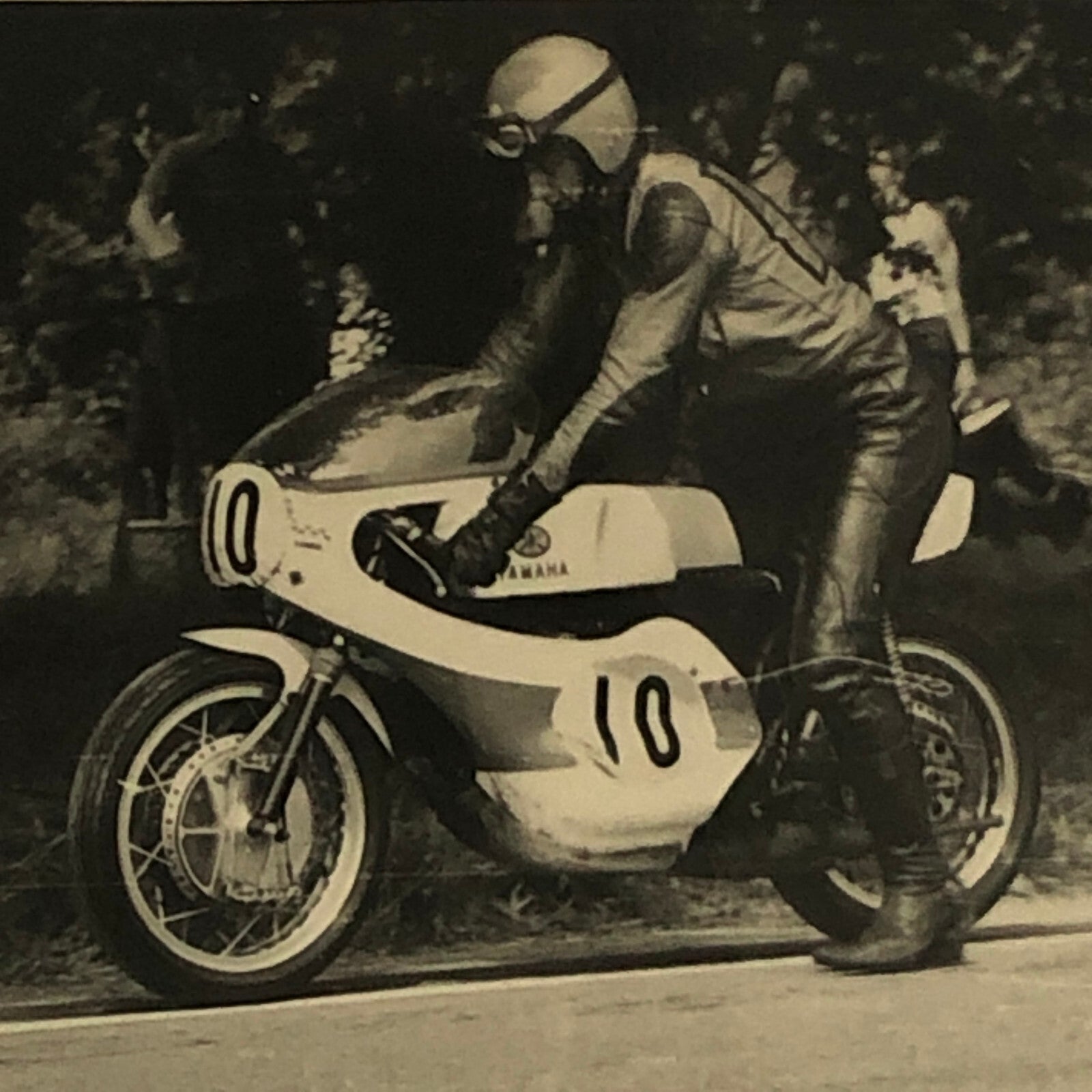 Vintage Motorcycle Racing Photo photograph Snapshot Yamaha 1971