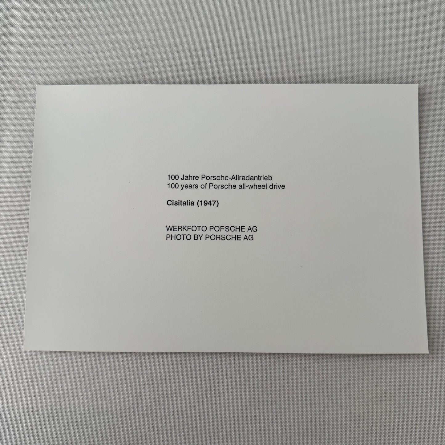 1947 Cisitalia Racing Car Porsche Factory Press Photo Photograph Print