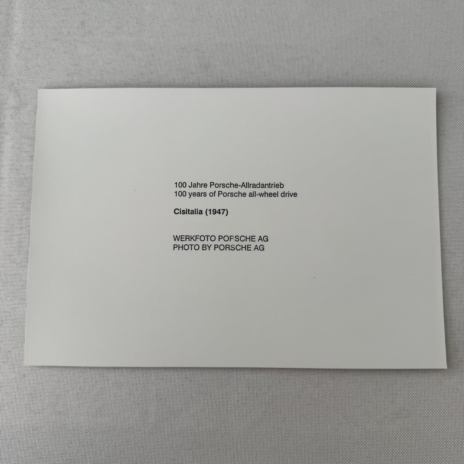 1947 Cisitalia Racing Car Porsche Factory Press Photo Photograph Print