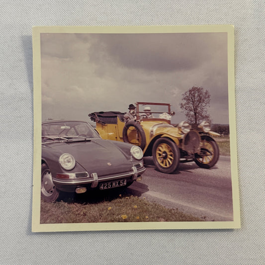 Vintage Porsche 911 with Anique Car Automobile Photo Photograph Print