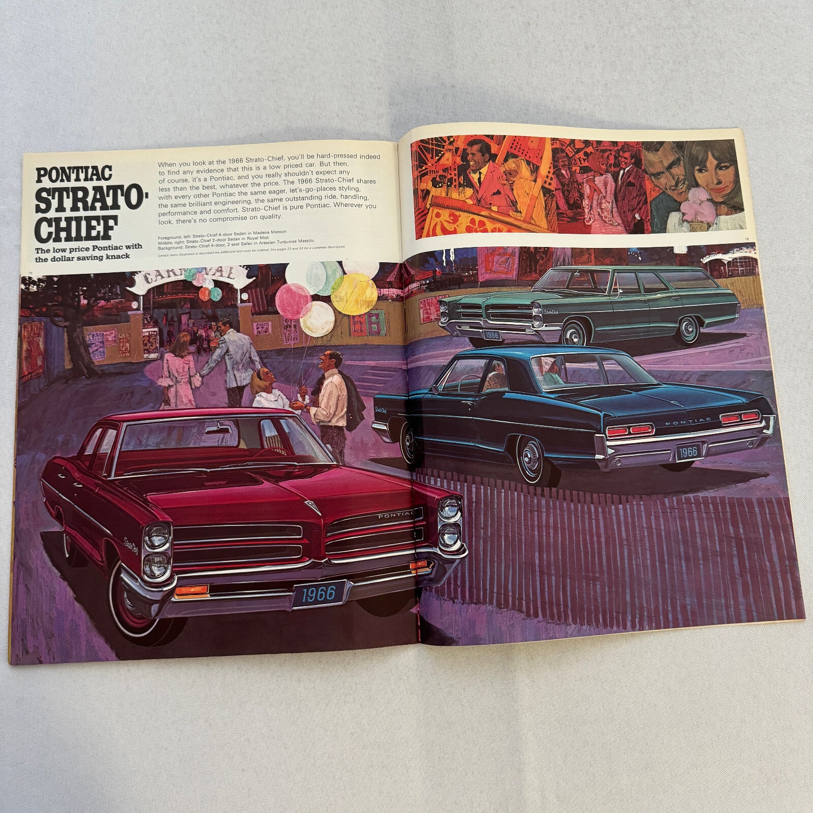 1966 Pontiac Sales Brochure Catalog Grand Parisienne Laurentian Strato Chief