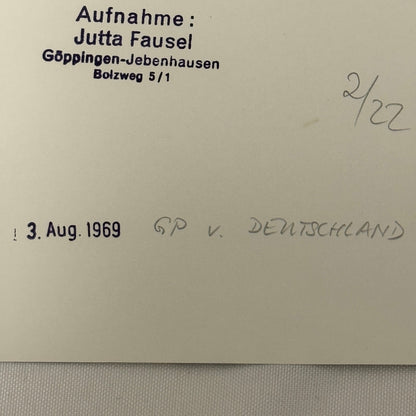 Vintage Racing Photo JP Beltoise 1969 German Grand Prix Motorsport Photograph