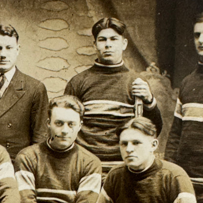 1928 Antique Hockey RPPC Real Photo Postcard Post Card Team Vintage Sports