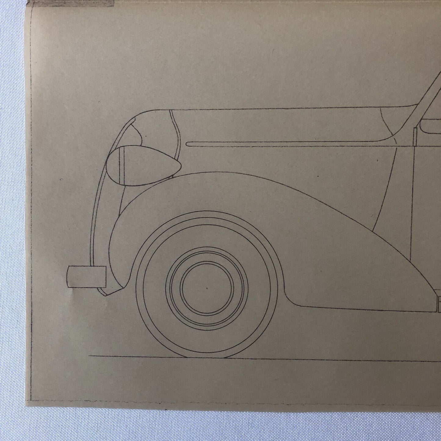 1936 Coachbuilder Car Design Blueprint Rendering Blue Print Coupe Cabriolet 