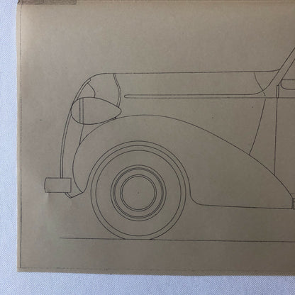 1936 Coachbuilder Car Design Blueprint Rendering Blue Print Coupe Cabriolet 