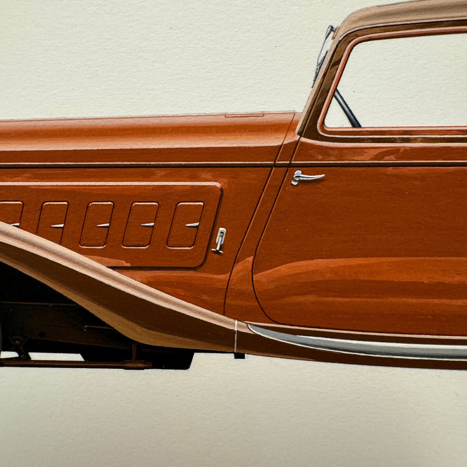 1938 Franklin V12 LeBaron Club Brougham Automobile Illustration Art Drawing