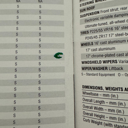 1993 Dodge Stealth Sports Car Sales Brochure Advertising