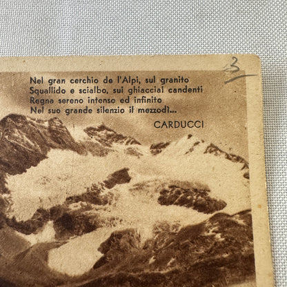 Vintage Italian Automobile in Alps Mountains Postcard Post Card Car Posted