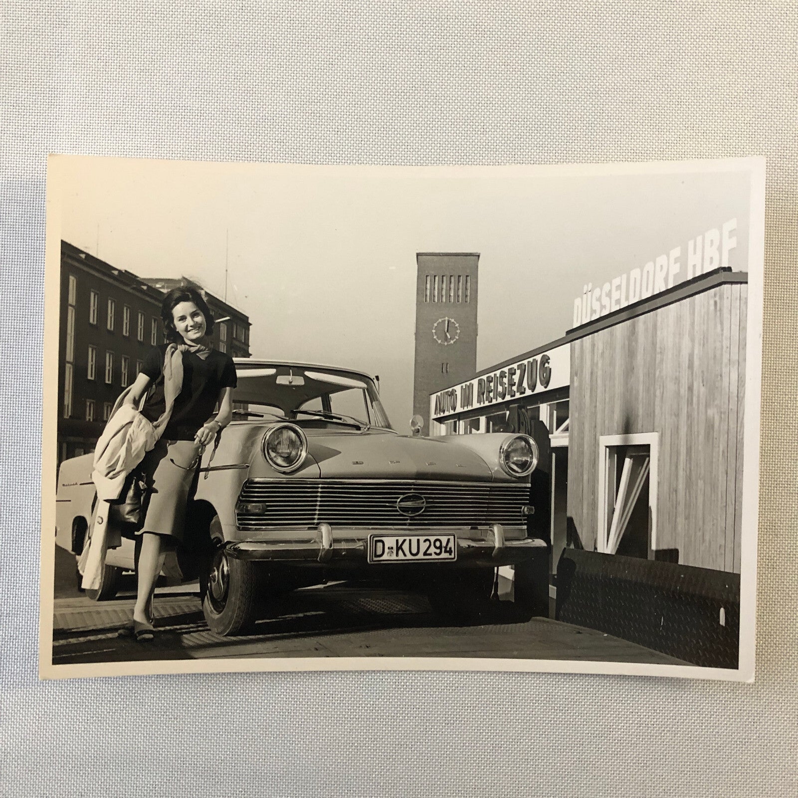 Vintage Photo Photograph Lot Woman with Opel Car - Tag AL22E1