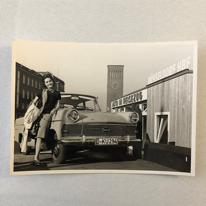 Vintage Photo Photograph Lot Woman with Opel Car - Tag AL22E1