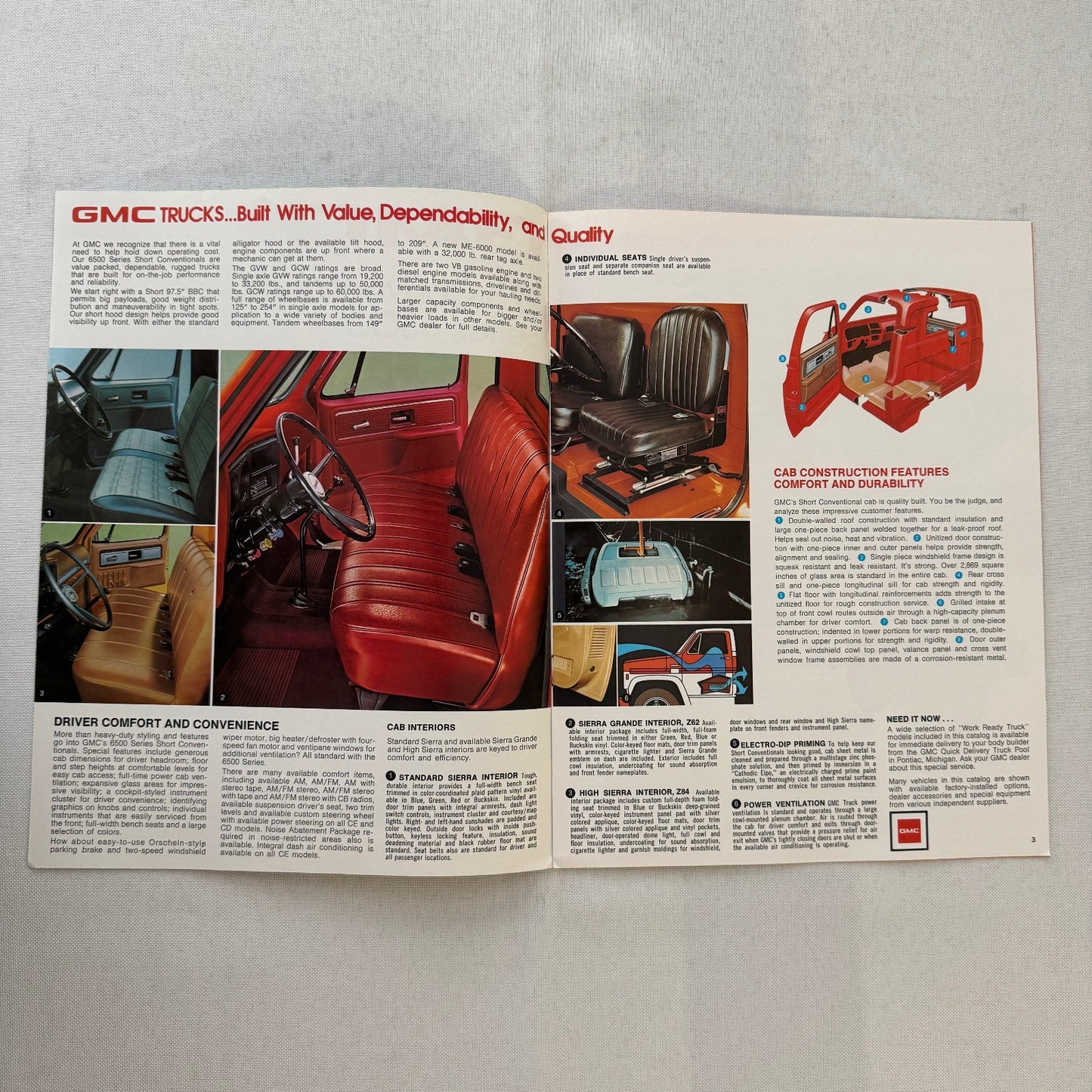 GMC 97.5 Conventional Series Truck Sales Brochure Catalog 6500 Series Vintage