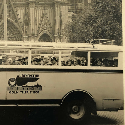 Vintage Bus Photo Photograph European Postcard Post Card 