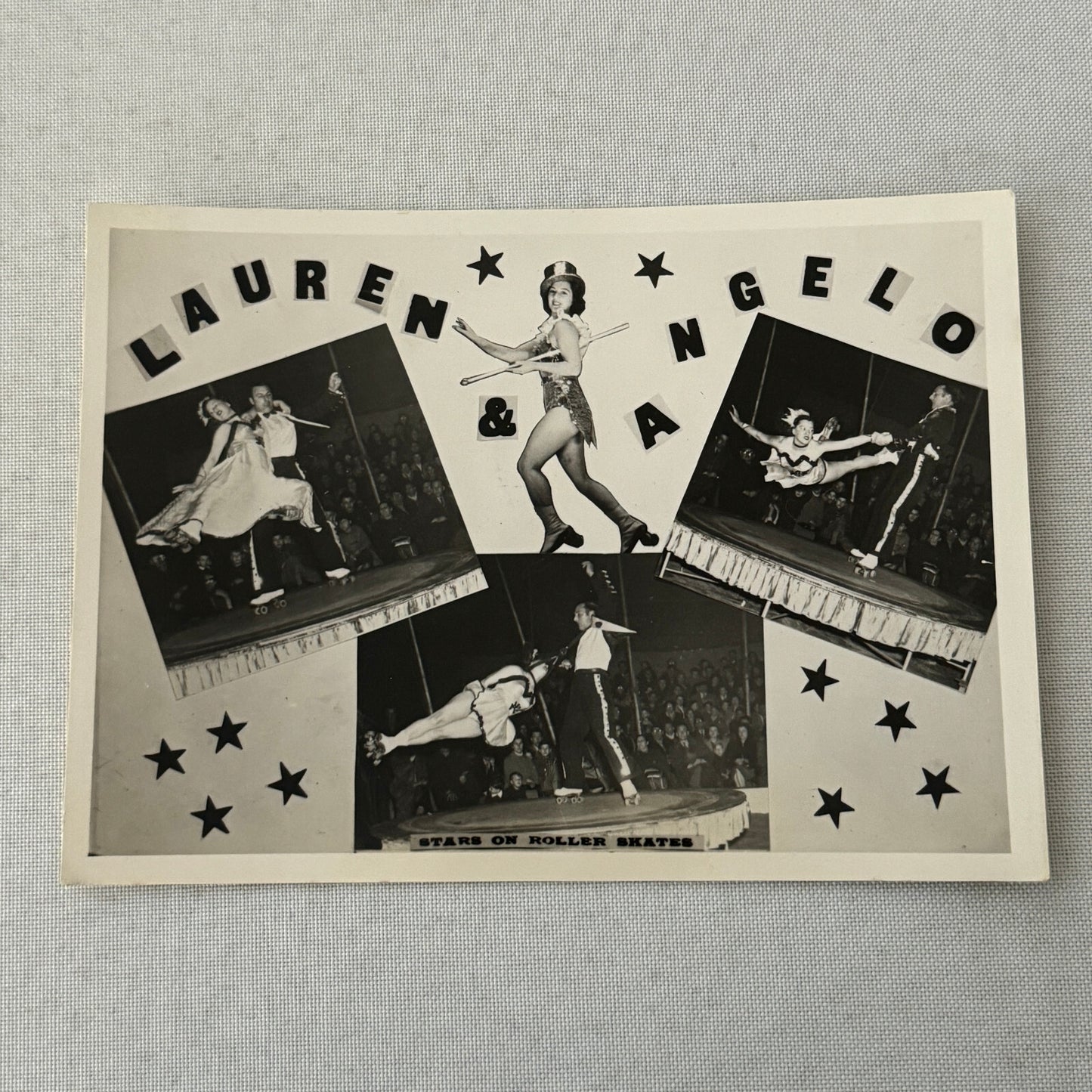 Vintage Rollerskating Roller Skate Act Photo Photograph Lauren and Angelo