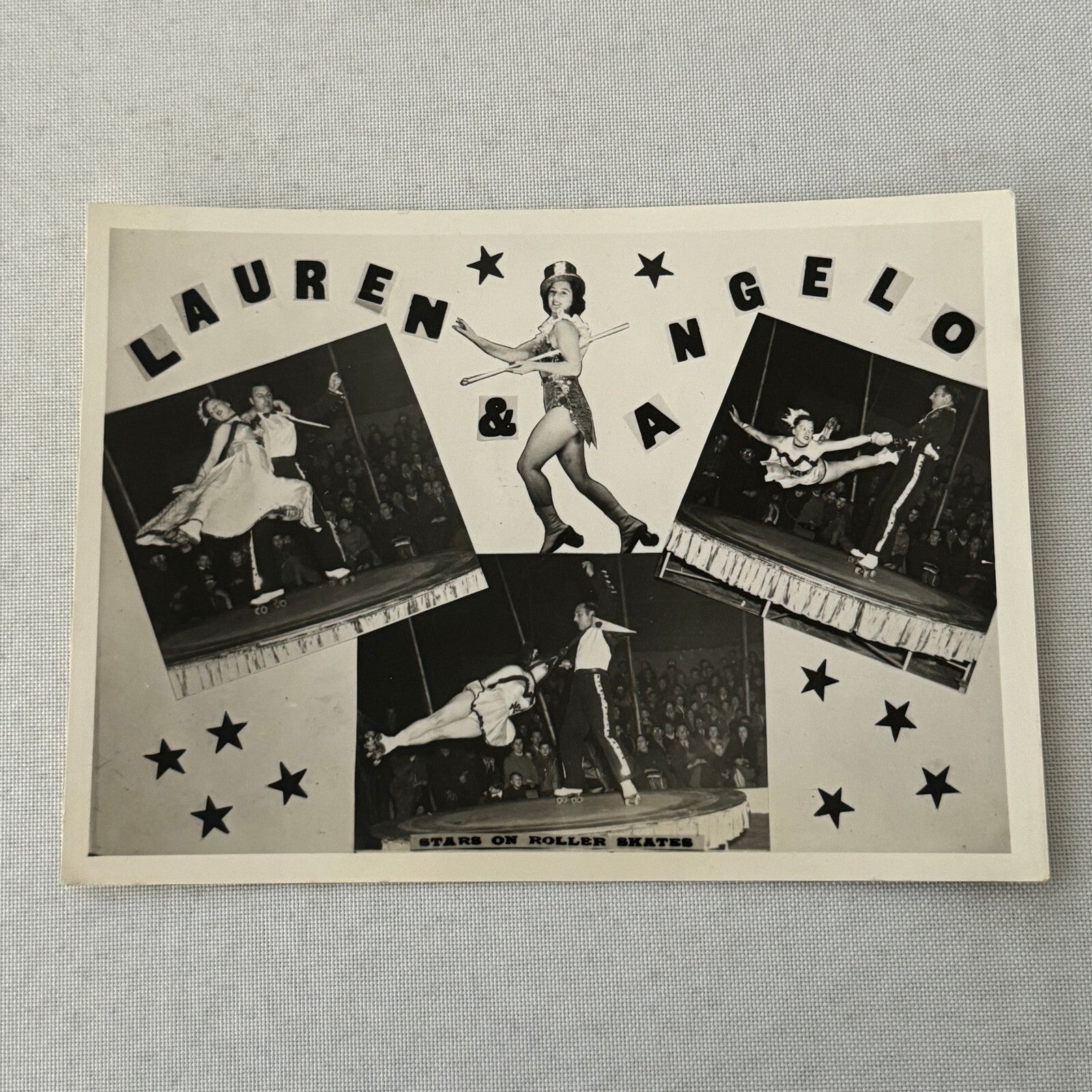 Vintage Rollerskating Roller Skate Act Photo Photograph Lauren and Angelo