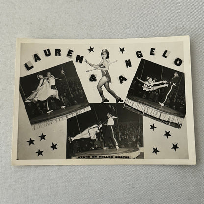 Vintage Rollerskating Roller Skate Act Photo Photograph Lauren and Angelo